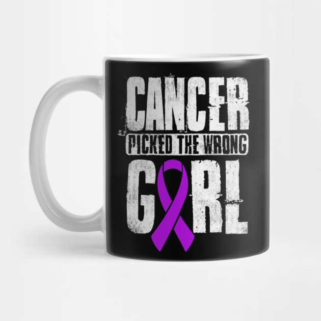 Cancer Picked The Wrong Girl Alzheimers Awareness Purple Ribbon Warrior Hope by celsaclaudio506